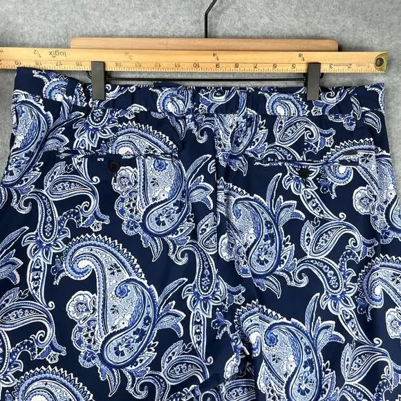 Polo Ralph Lauren Paisley Shorts mens Size 38 Blue Pocket Stretch Straight - Picture 11 of 11